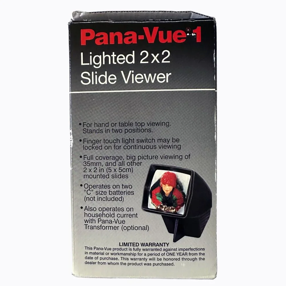 Vtg Pana-Vue 1 Lighted 2x2 Mounted Slide Viewer 35MM Photography Retro Nostalgia